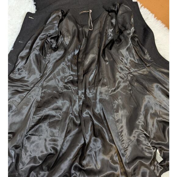 Hazel Hazel Black Wool Blend Fit & Flare Military Coat Size Small - Picture 10 of 16